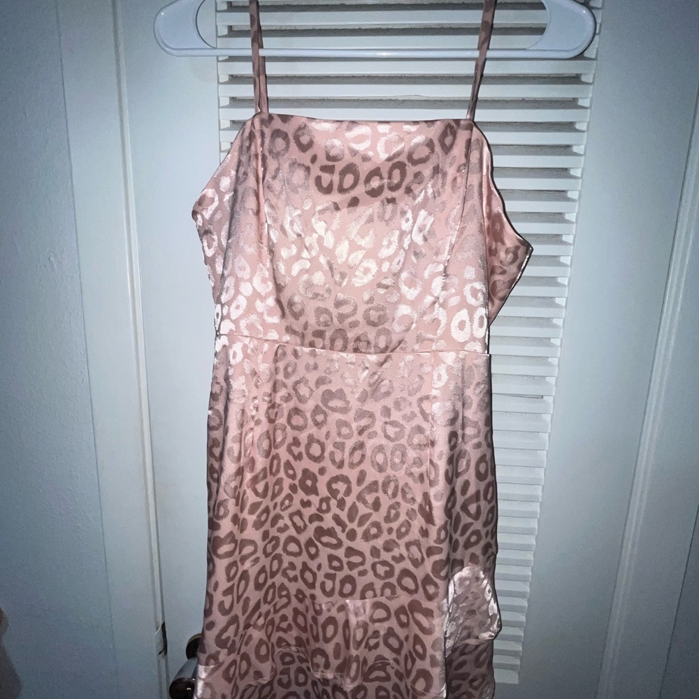 Pink leopard print alterd state dress